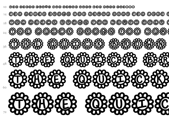 Flower Power font waterfall